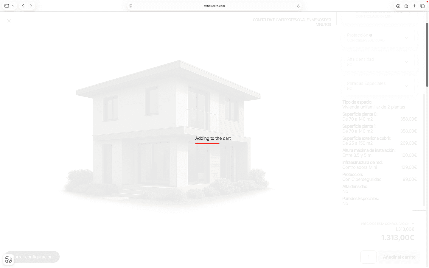 Configurador WiFi Directo - Añadir al Carro la configuración